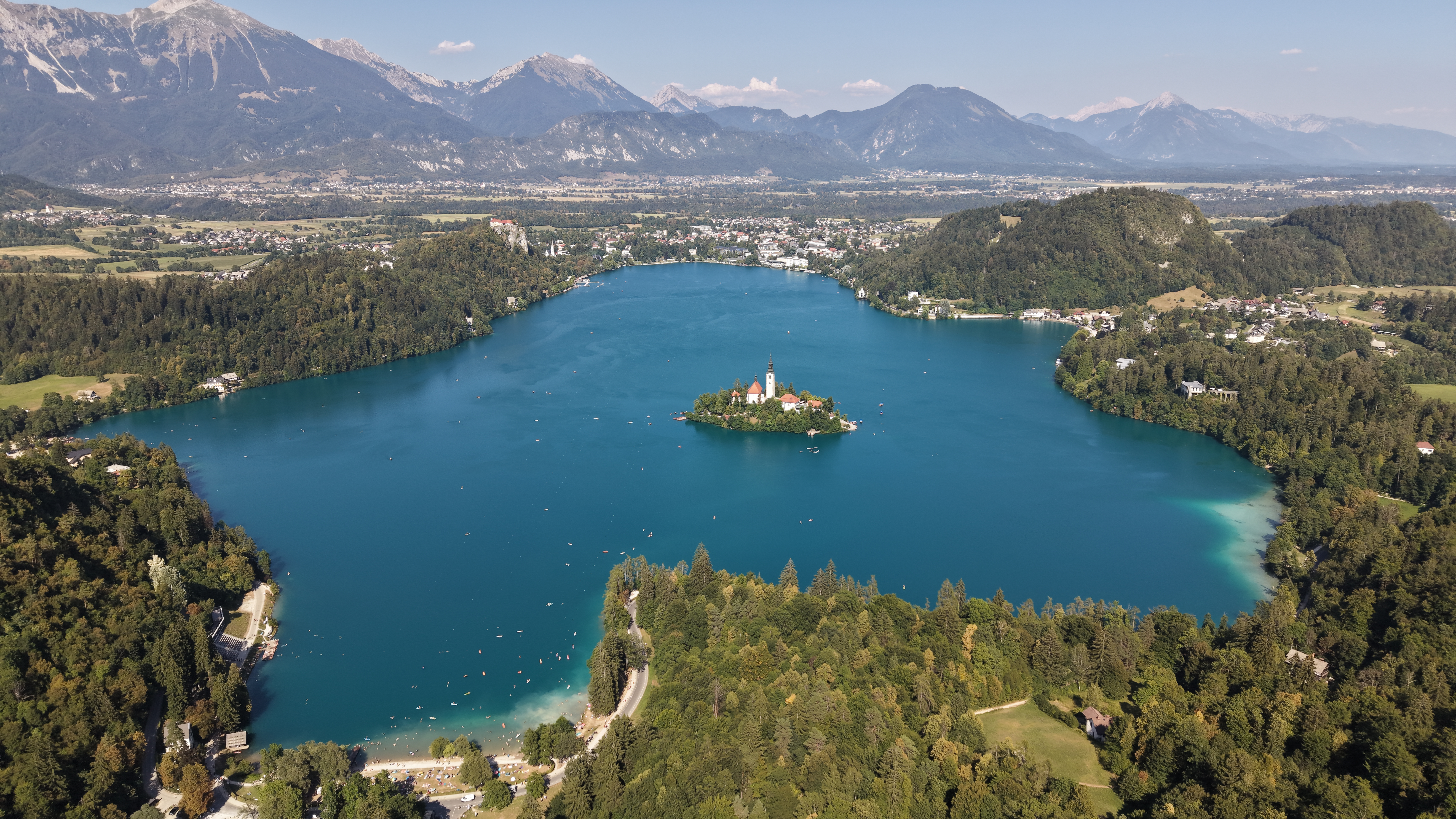 Jezioro Bled z lotu ptaka - krajobraz